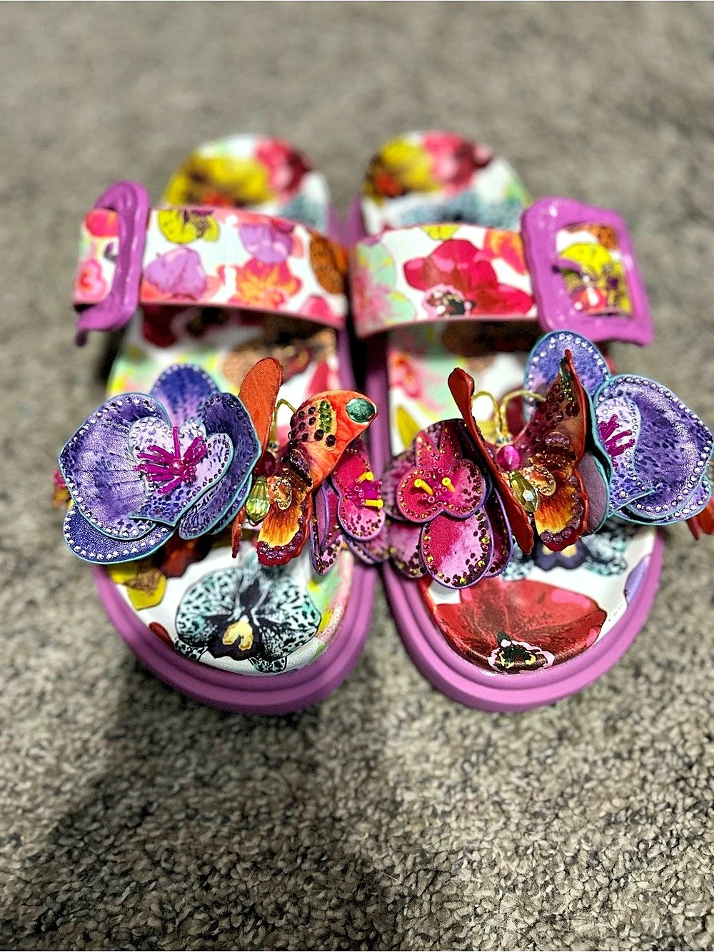 Betsy Johnson Floral Embellished Sandals